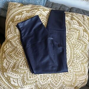 Faux Leather Navy Blue Compression leggings